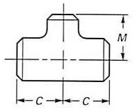 pipe reducing tee dimensions